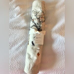 Pottery Barn Scary Squad Organic Cotton Table Runner, Flax, NWTs, Retail $99